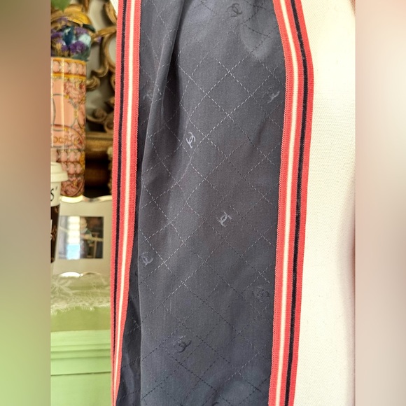Chanel Silk & Wool Scarf Navy & Pink - Picture 4 of 10
